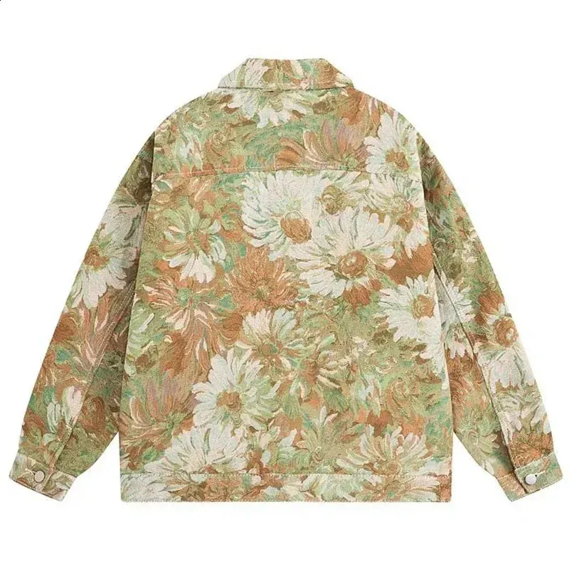 acka flower jacquard jacket（brown） Sunflower Jacquard Flower Jacket Brown at CareOfCarl.com