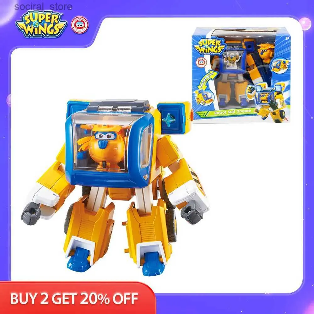 Action Toy Figures Super Wings Large 3 in 1 robot vehicleairplane Robot Suit Jett Donnie Deformation Action Figures Transforming Toys For Kids L0402