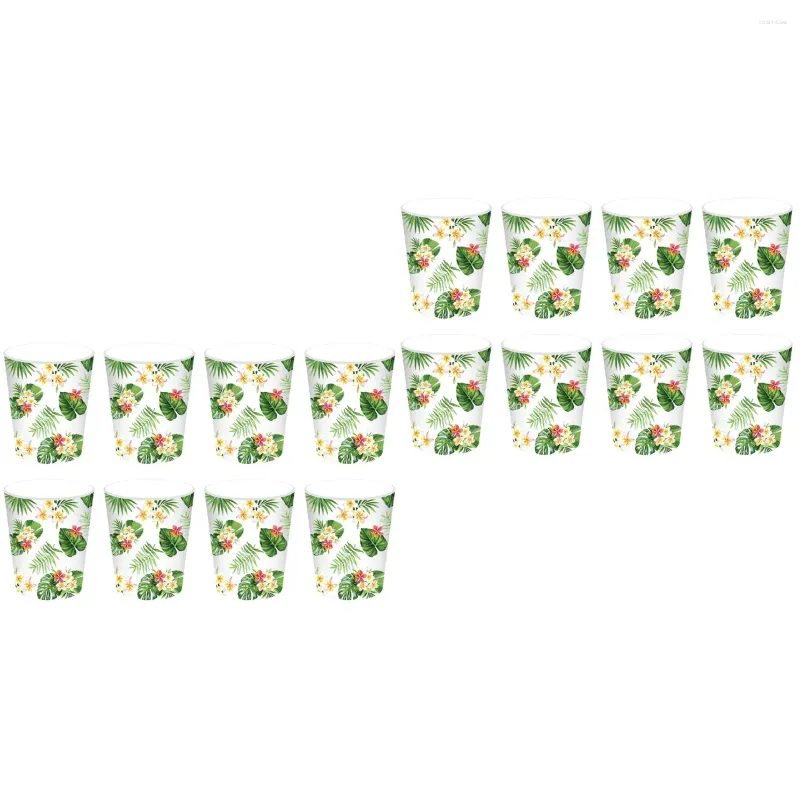 Pajitas de tazas desechables 32 pcs hawaii hojas de la hoja fiesta creativa beber para la boda de cumpleaños de banquetes