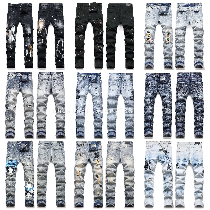 Jeans de jeans de designer jeans jeans roxos ksubi jeans high house star star patch masculino feminino amis star bordado jeans jeans estiram calças de ajuste slim