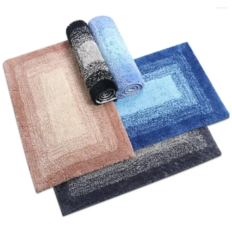 Bath Mats Bathroom Rugs Soft Super Absorbent Anti-slip Microfiber Mat Modern Simple Carpet For Tub Shower