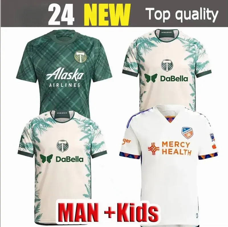 Mens Portland Timbers Mexico Soccer Kit 24 25 Home & Away Green & White
