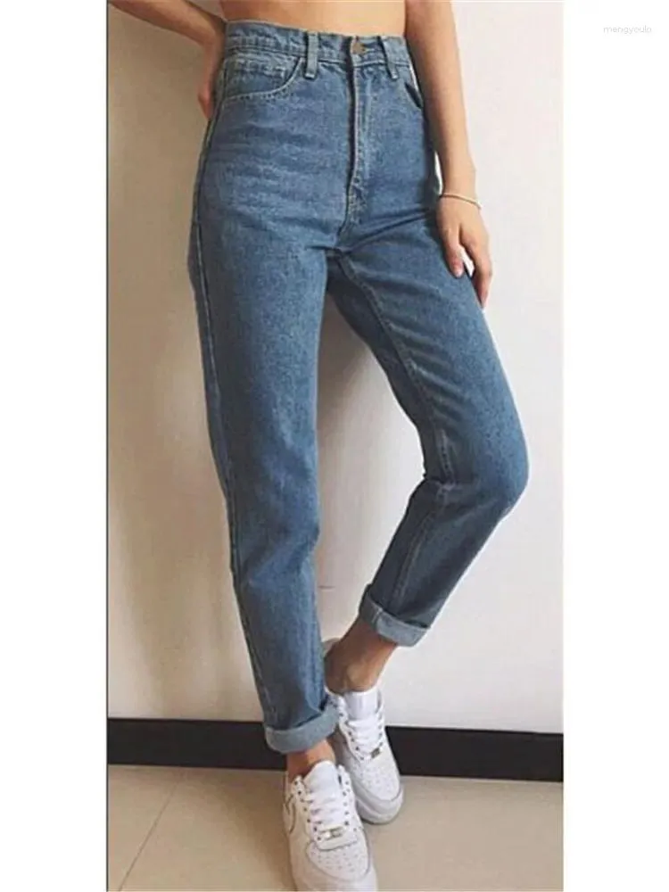 Women's Jeans Mom Light Blue XS-2XL Slim 2024 Spring Autumn Fashion City Casual Zipper Pockets Industry Cargo Working Pants