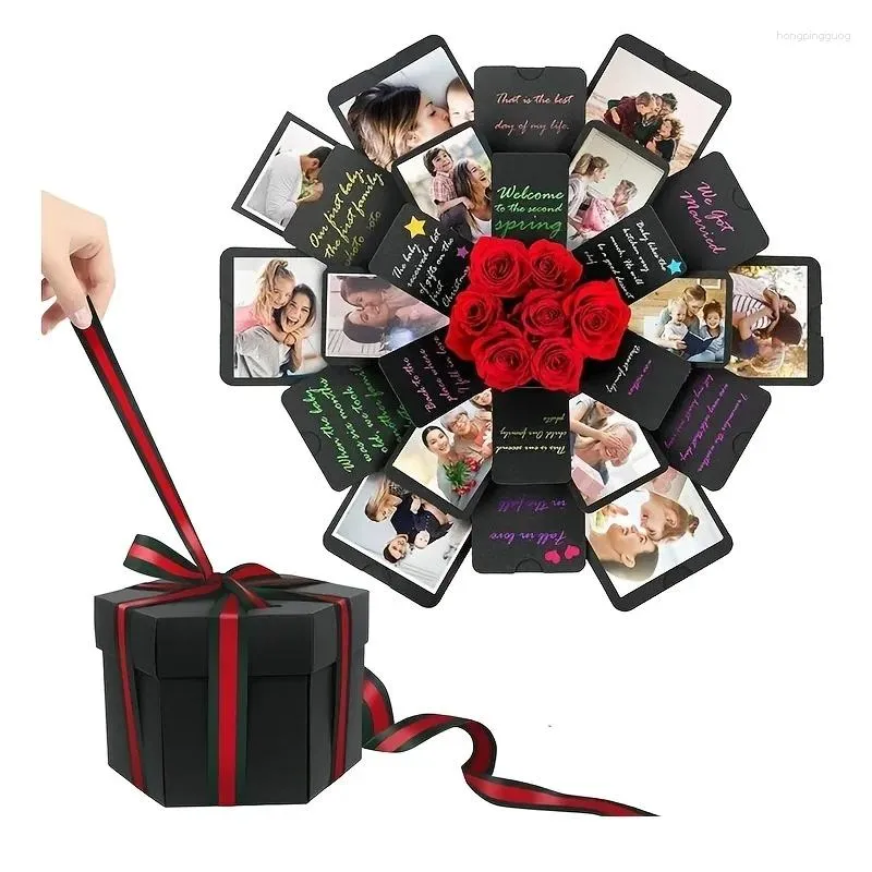 Gift Wrap Hexagon Po Box Diy Handmade Surprise Explosion Confession Par Wedding Love Anniversary Valentine's Day Creative
