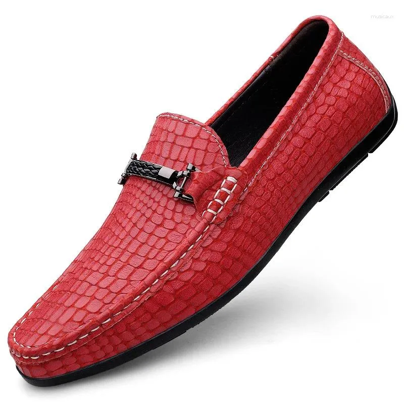 Lässige Schuhe Sapatos Maskulinos Casuais Couro Chaussures Mocassins Cuire Homme Männer Loafer