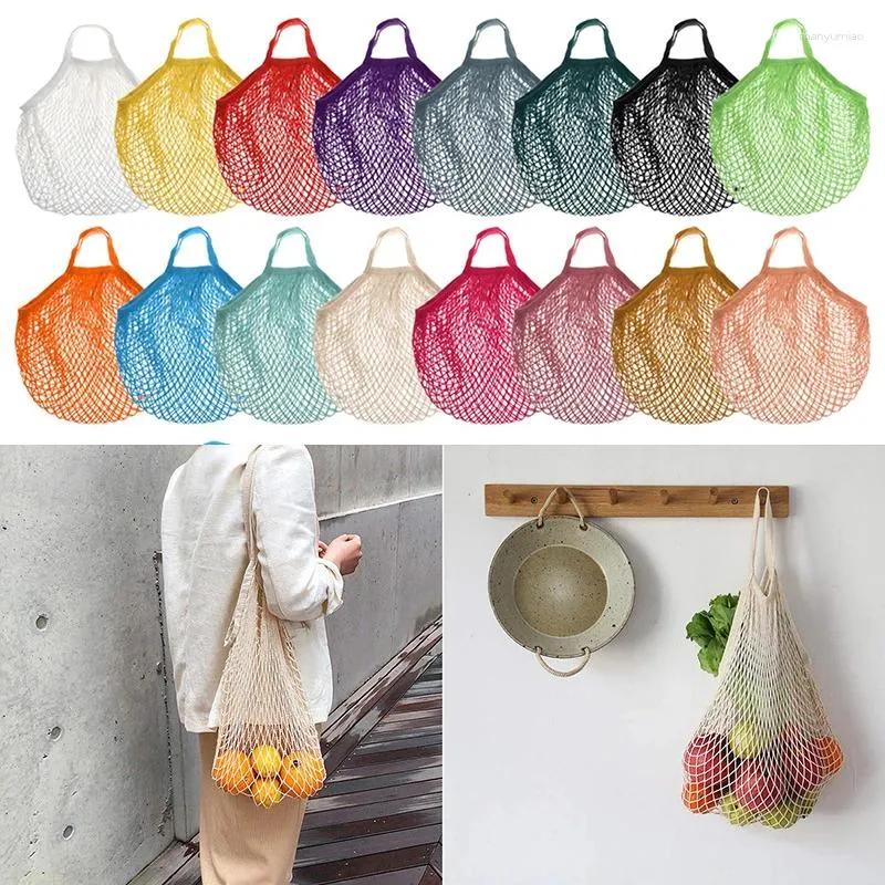 Storage Bags Portable Cotton Mesh Grocery For Shopping Bag Eco-friendly Vegetable Fruit Tote Reusable