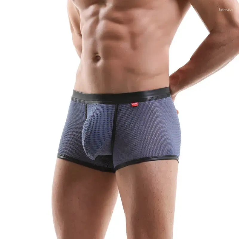 Underpants Männer sexy Unterwäsche transparent Boxer Shorts Penis Pouch Trunks Gay Exotic Jockstraps atmungsaktives Stück Mesh Solid