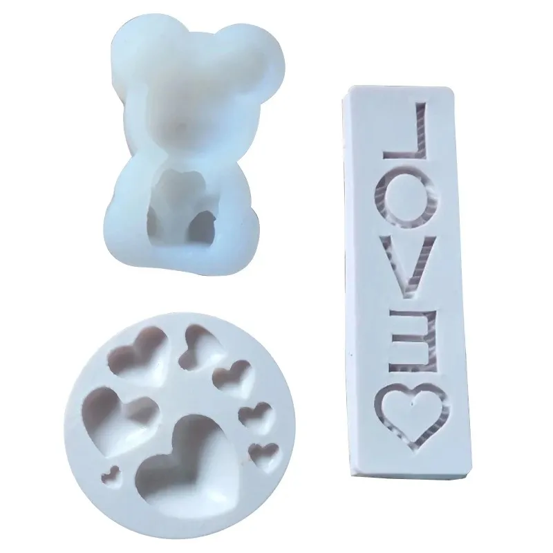 3D Bear Heart Love Silicone Cookies Fondant Mold Cake Mould Jelly Candy Decor