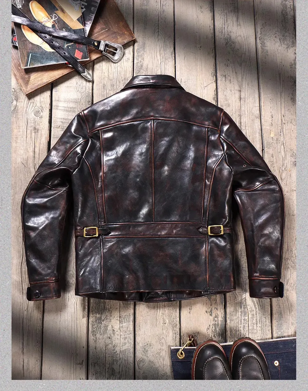 DHgate.com:Mens Vintage Horsehide Leather Motorcycle Jacket