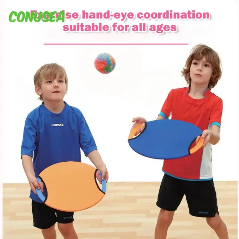 Children Toys Outdoor Game sensory training Bouncing Ring Elastic Ball Plate Childrens Throwing and Catching Beach Balls 240325