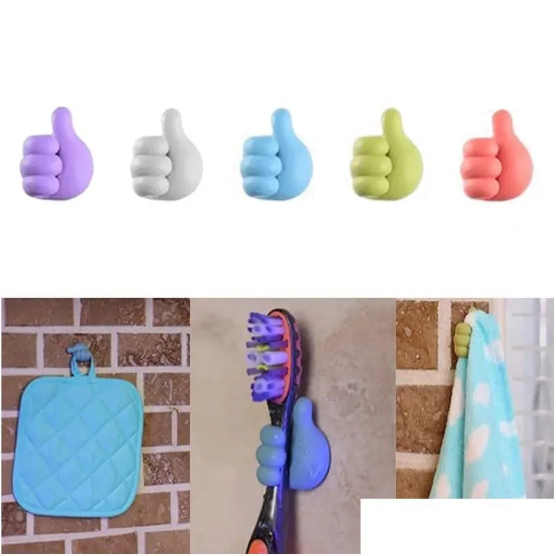 Hooks Rails Thumbs Hands Hook Holder Bekväm datalagring Creative Kitchen Mtifunction Clip-board Fashion Personality Drop Delive DHLFM