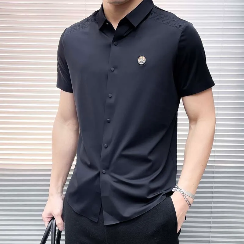 Men's Polos Summer Shirt Brand Clothing Top grade Ice Silk Comfortable Men's Business Casual Women's T-shirt Street Fashion Comfortable Breathable Asian Size M-3XL