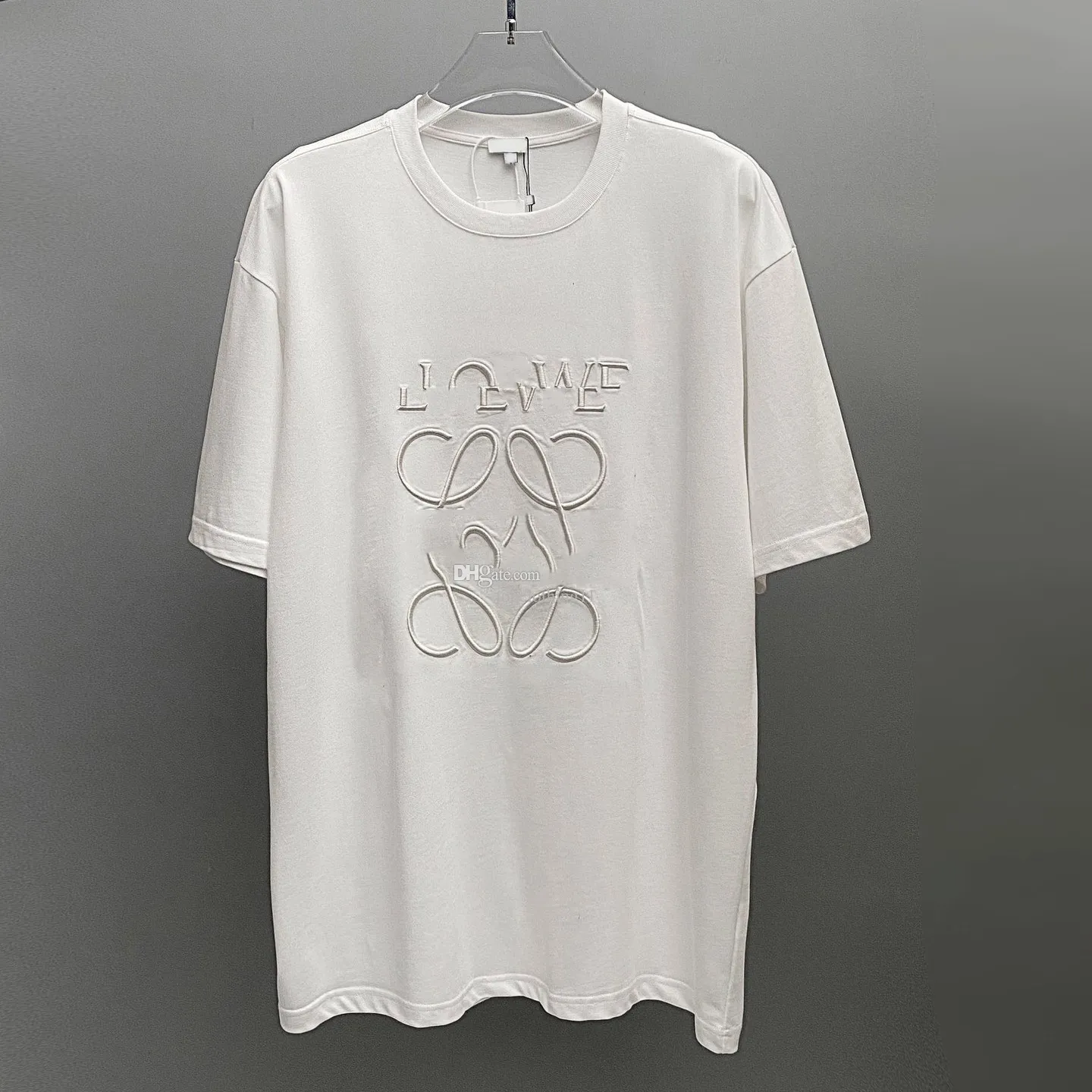 느슨하고 세련된 남자 티셔츠 디자이너 럭셔리 티셔츠 품질 편지 자수 패턴 짧은 슬리브 봄 여름 조수 남자와 여자 탑 S-XXL