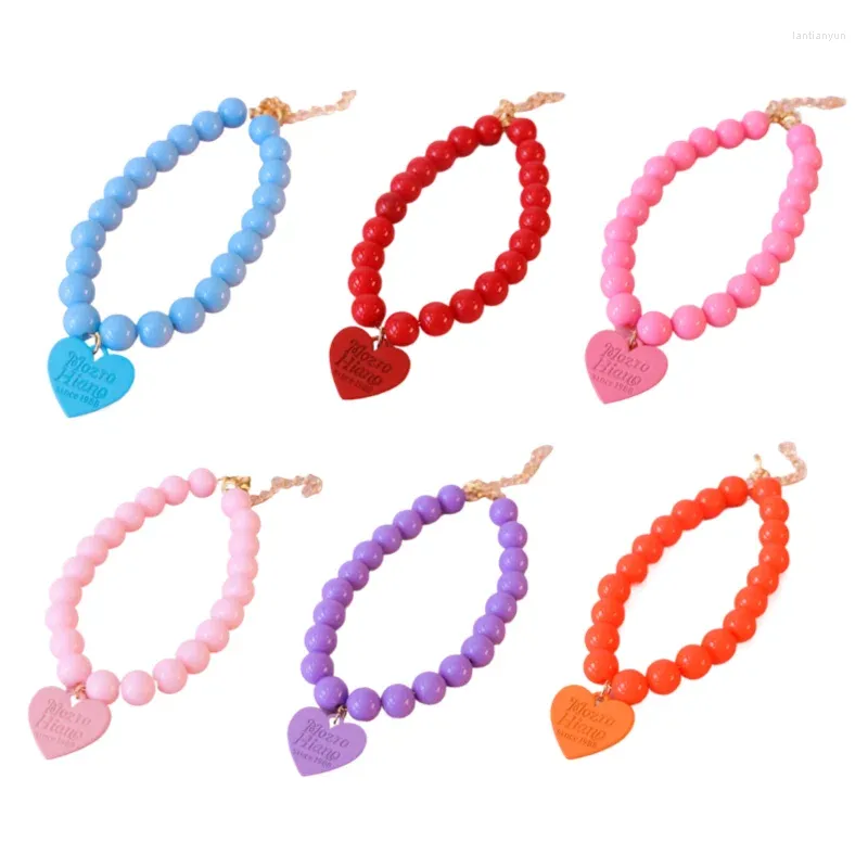 Collari per cani Candy Color Pet Collar Cat Pearl Necklace Colorful Love Accessori Bow Ties Forniture