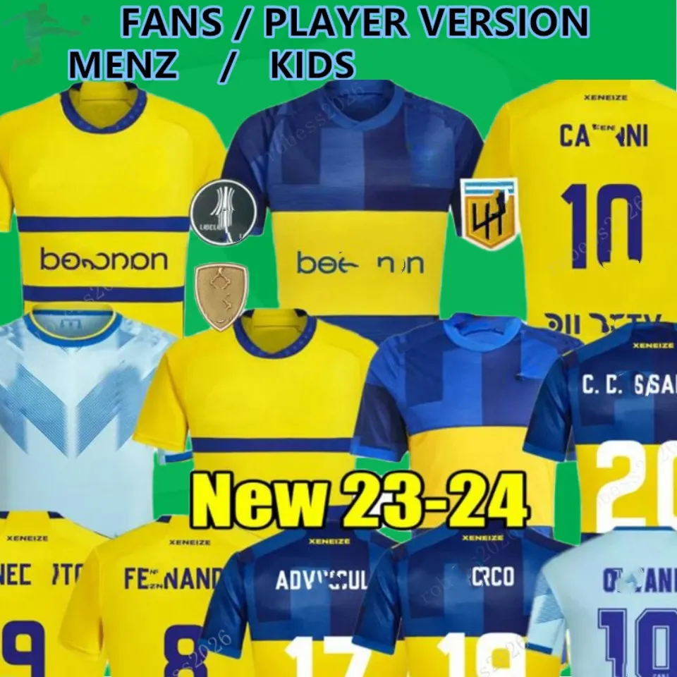 Cavani Bocas Juniors Soccer Jerseys 2023 2024 Maradona Benedetto Marcos Rojo Carlitos de Rossi Tevez Salvio Barco Janson Medina Kids 23 24 Football Shirt