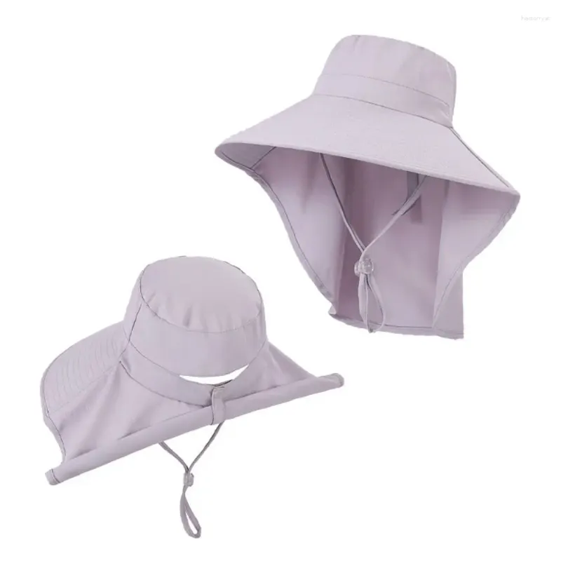 Bérets UV Anti Outdoor Fisherman Hat 2024 Wide Brim Châle Fashion Femmes Été Pêche de randonnée Visors Soleil Cap