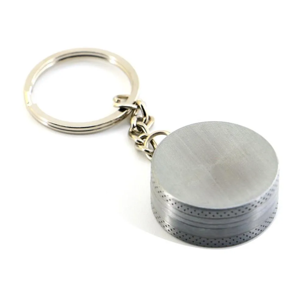 Herb Grinder Mini Zinc Alloy Keychains Tobacco 2 Layers 30Mm Grinders Keychain Portable Smoking Pipe Accessories Drop Delivery Home Ga Dhkeb