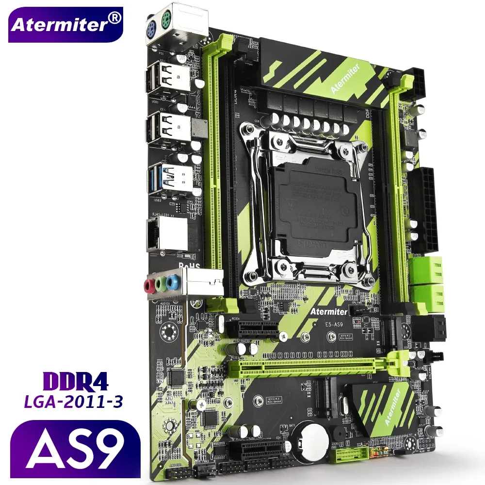 Motherboards Atermiter X99 AS9 Motherboard Slot LGA20113 USB3.0 NVME M.2 SSD -Unterstützung DDR4 Reg Ecc Memory Ram und Xeon E5 V3 V4 -Prozessor