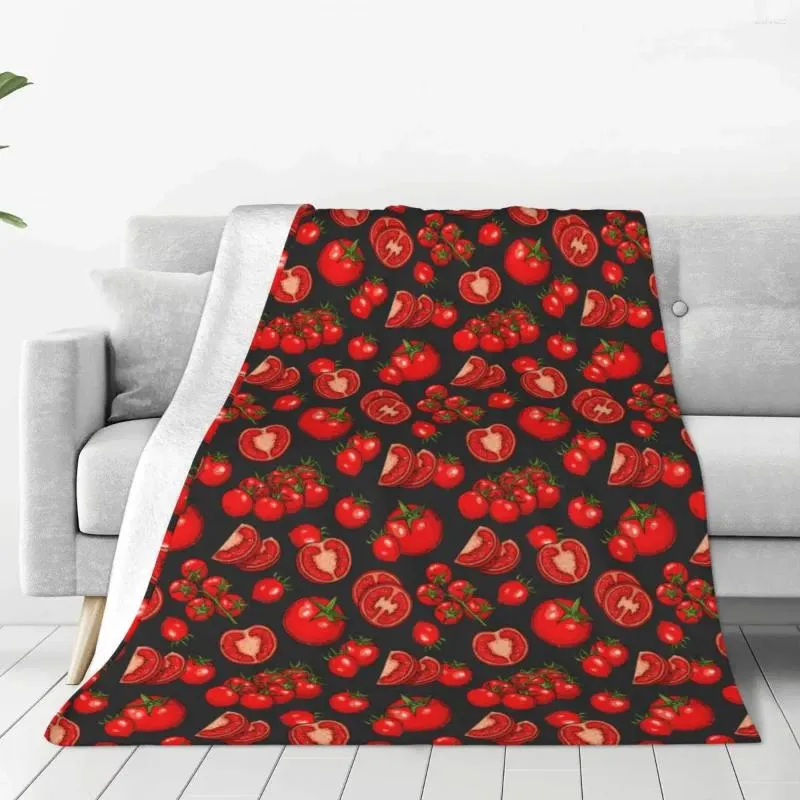 Dekens tomaten groentepatroon zachte fleece gooi deken warm en gezellige comfortabele microvezel voor bank sofa bed 40 "x30"