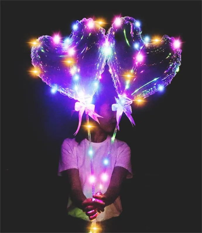 Love Heart Star Shape LED Bobo Balloons Lights MulticoLor Balloon Pluminous Pluminage Platevial ​​Party Decore 1492568