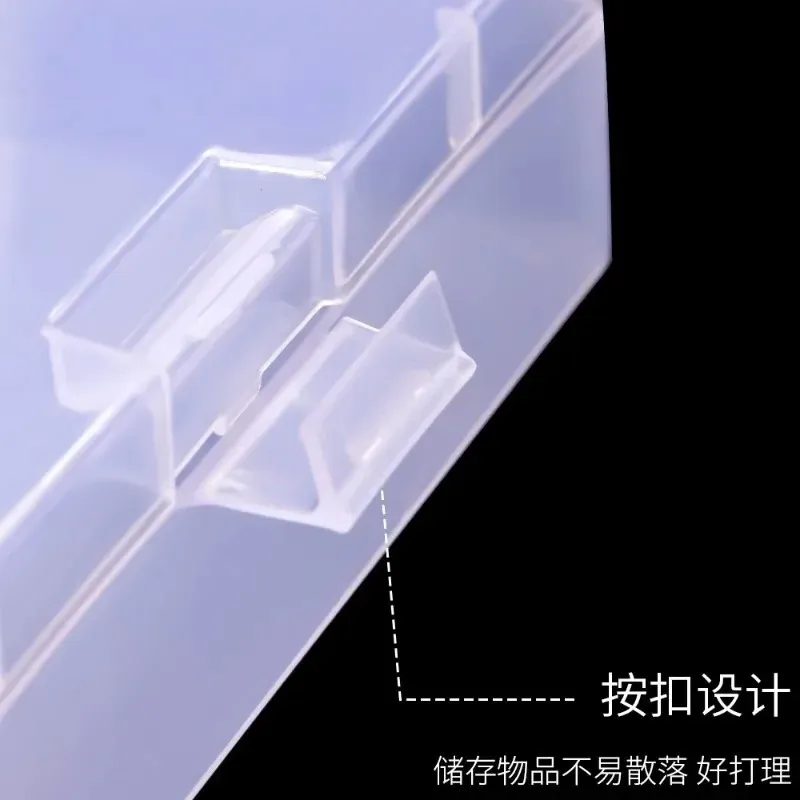 Transparent Storage Box for Nail Enhancement Tools Cosmetics Nail Plates Plastic PP Box Stationery Desktop Organizing Box- cosmetics