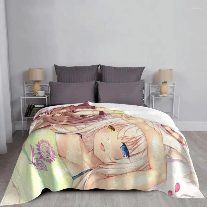 Coperte Nekopara Cartoon Game Coppate Coral Fleece Pluslette Stampare Girls Ultra-Soft Through for Home Outdoor Ladro