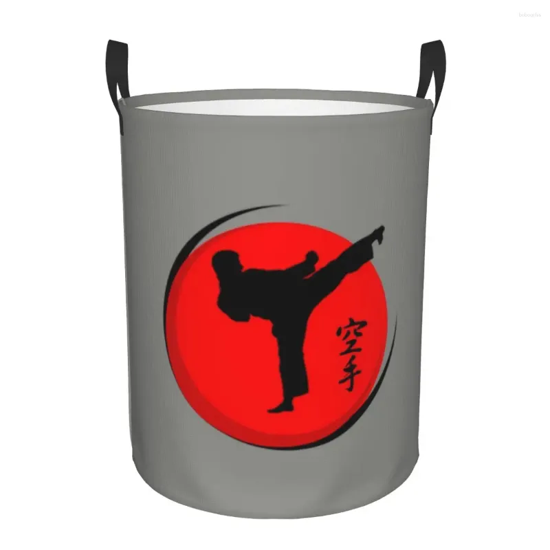 Tvättväskor Karate Lifestyle Basket Collapsible Martial Arts Clothing Hamper Toys Organizer förvaringsfack