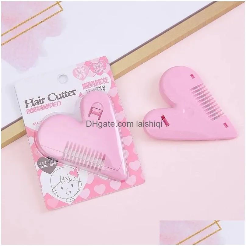 trimming artifact trimmer peach heart double-sided hair comb trimmer bangs self-service trimmer cute and portable