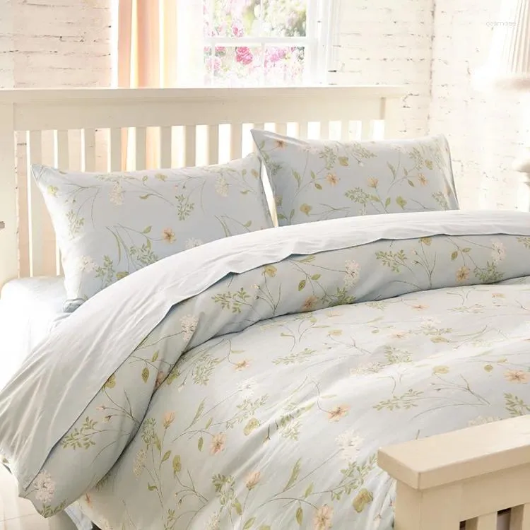 Ensembles de literie Luxurysmall Floral Cotton Momet Set Down Down Cover Pastoral Style Imprimé Lit Sheet taix