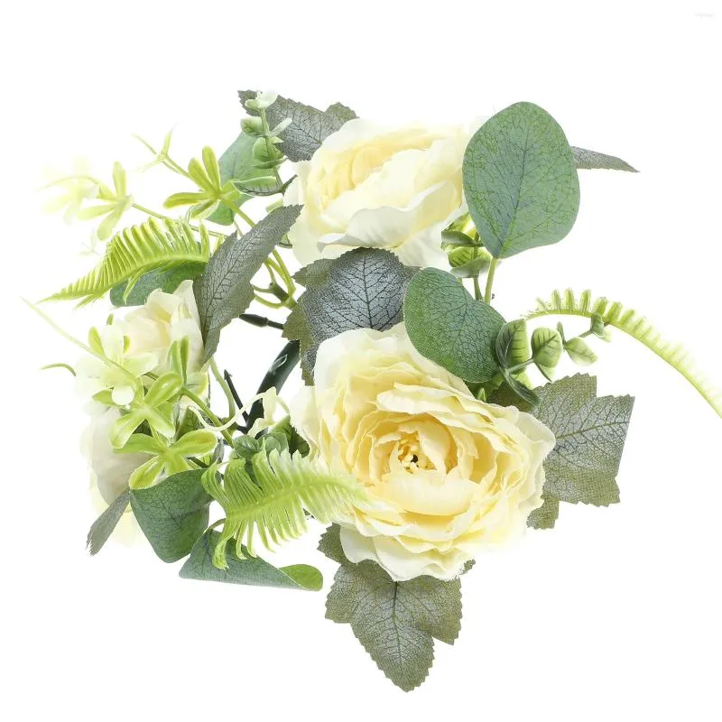 Świece Rose Garland uchwyt sztuczne pierścienie kwiatowe wieńce wieńce stołowe dla stołów do stolików dekoracyjne filary
