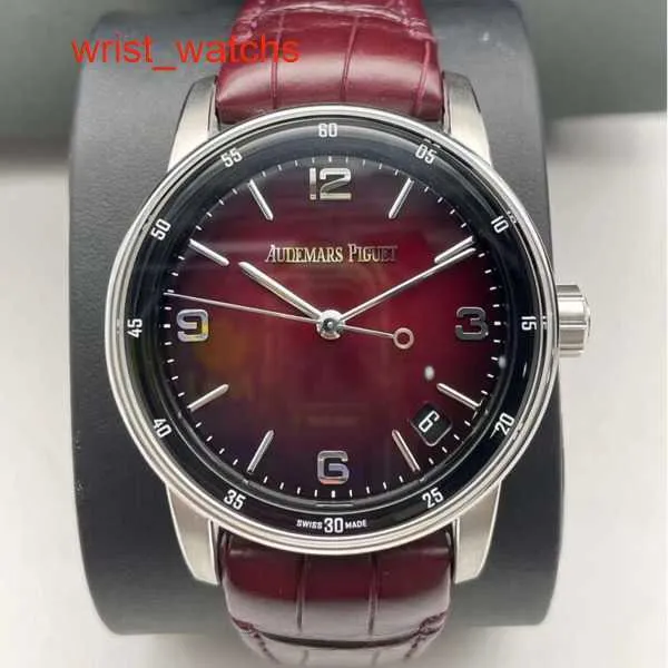 AP wyścigowe zegarek na nadgarstek 11.59 Seria 15210BC Platinum Wined Wine Red Mens Fashion Casual Business Back Transparent Mechanical Watch