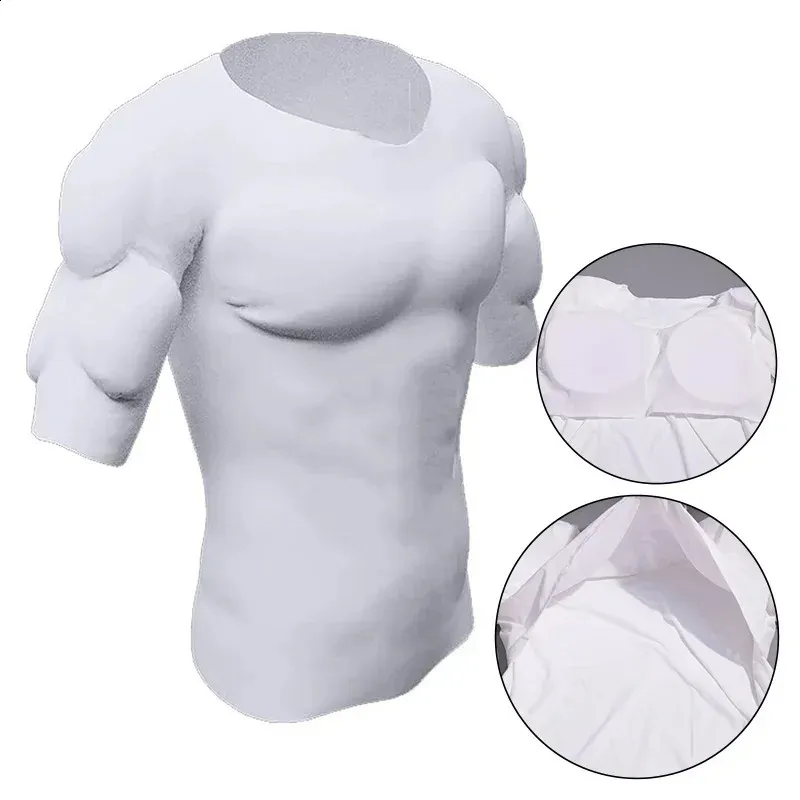 Save Big on Bulk Muscle Chest Shirt Men's Muscle Chest T Shirt Bodysuit:  Elastic Shoulder Pads, Compression Underwear For Sports Role Playing  Best
