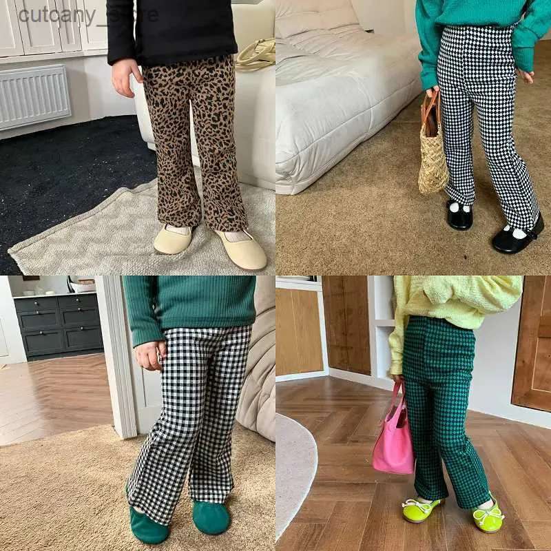 Pantalon printemps et automne pantalon élastique cloche-fond bébé vêtements pantalon à carreaux décontractés nouveau pantalon de mode confortab l46