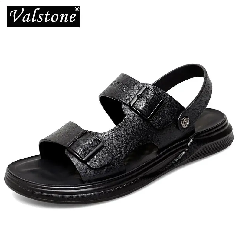 Valstone Summer Fashion Men Sandalen Hoogwaardige buiten comfortabele mannelijke slippers Ademende casual strandschoenen voor 240403