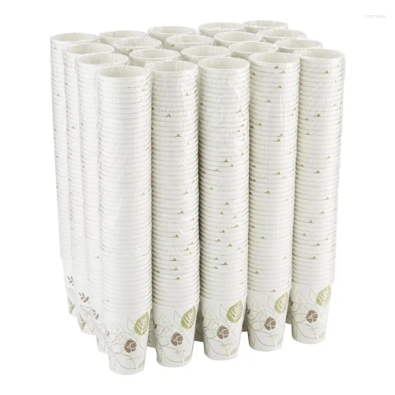 Disposable Cups Straws 16 Oz. Paper Coffee Cup 500 Count (25 Per Sleeve 20 Sleeves Case)