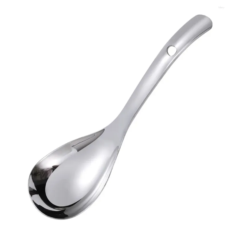 Spoon 1 pc maniglia lunga cucchiaio di riso in acciaio inossidabile gemelli per la cucina per casa ristorante (argento)