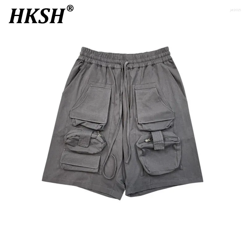 Herren -Shorts HKSH Spring Summer High Street Loose Trendy Korean Streetwear Multi Pocket Functional Tactical Capris Vintage HK0369