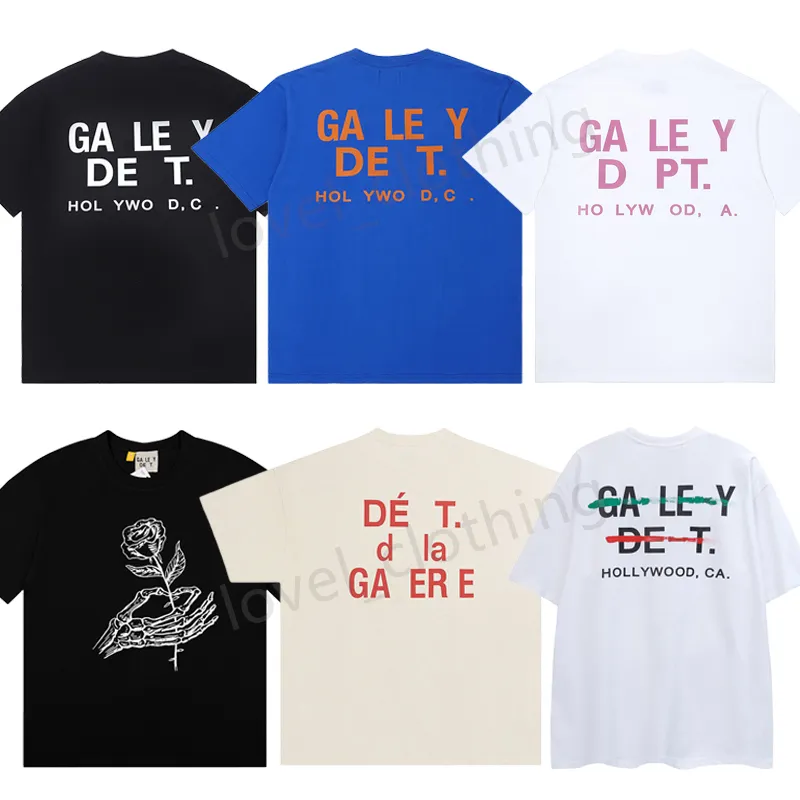 Mens T shirts Designer Gallerie Fashion short sleeves Cottons Tees letters print High Street Luxury Women leisure Unisex lovers Tops clothes Size XS-XL