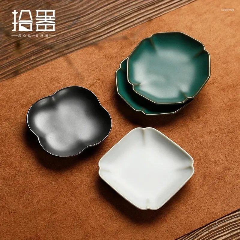 Cups Saucers Ceramic Tea Cup Holder Pad Ruyao Table Heat Insulation Small Meal Mat Set Accessories Ceremony Japanese