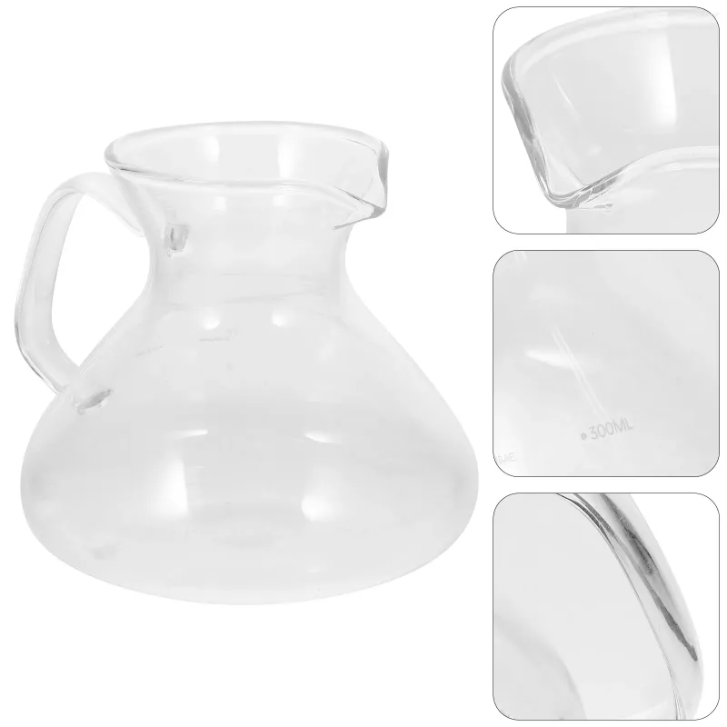 食器セットコーヒーポットミルクジャグクリアディスペンサークリーマーピッチャーハンドルポータブルガラス実用茶