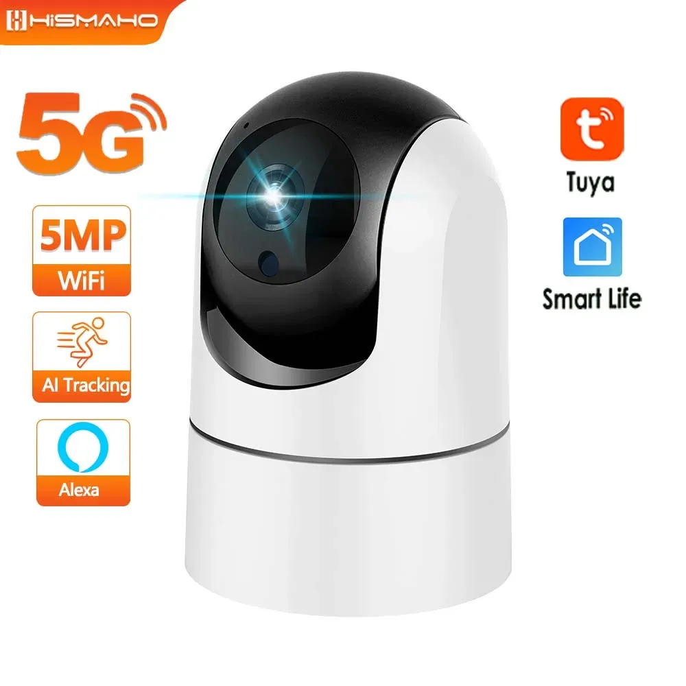 Kameras 5G WiFi Babypitur 5MP Tuya IP -Kamera 1080p Sicherheitsschutz Indoor Mini Video Überwachung Auto Tracking Smart Home Alexa