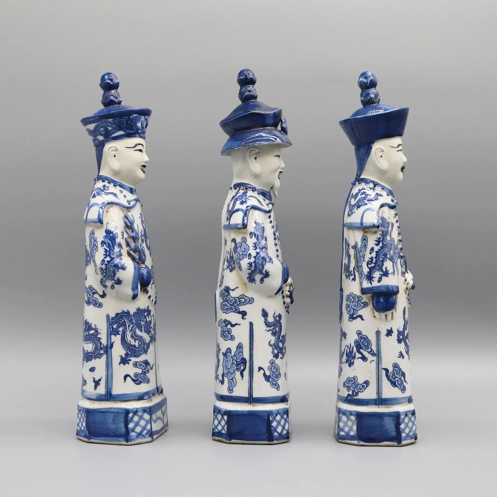 セラミック中国の皇帝の置物テーブルトップ彫像家の装飾 エレガントな