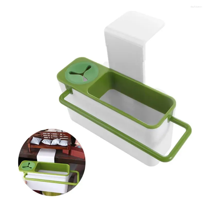 キッチンストレージプラスチックスポンジホルダークリエイティブグリーンセルフドレインシンクの調理器具オーガナイザー