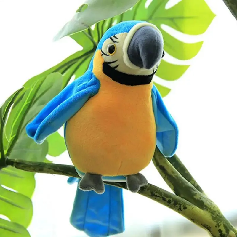Il peluche per pappagallo per parto elettrico ripete quello che dici un regalo di bambola animale interattiva di uccelli animati elettronici per bambini 240325