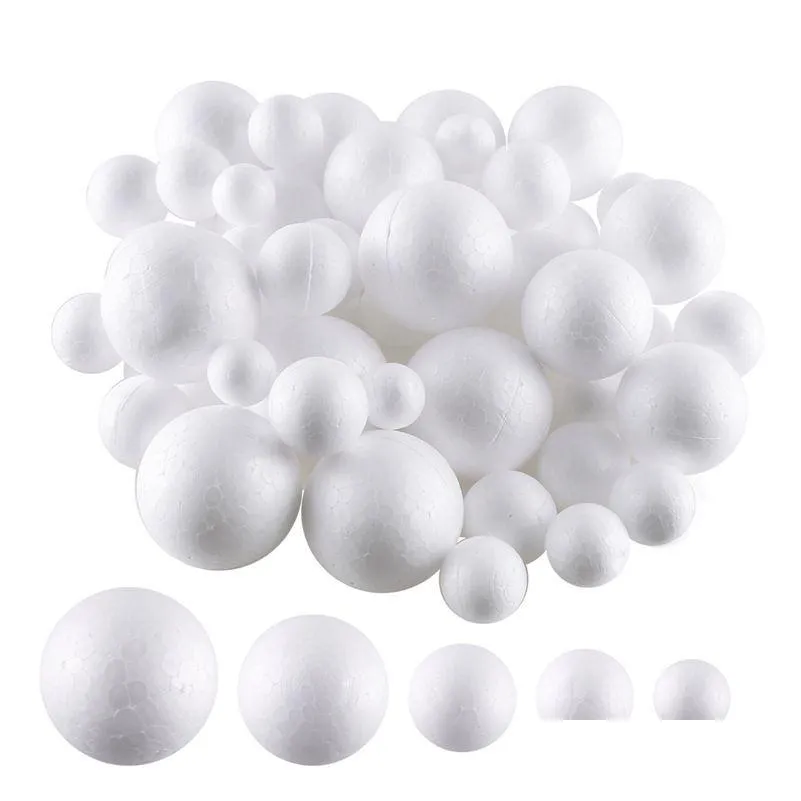 Beads 3Cm 4Cm 5Cm White Modelling Polystyrene Styrofoam Foam Ball Decoration Supplies Decorative Balls Filler Mini Drop Delivery Hom Dhhtz