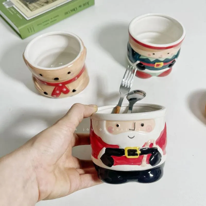 Кружки рука нарисованная милая рождественская серия керамическая чашка кофе конфеты закуски для хранения банка фруктовой миски подарок