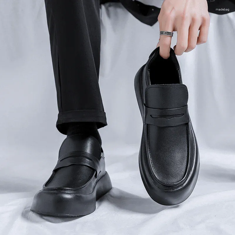 Scarpe casual da uomo da uomo abito da ufficio per uomini vere in pelle slip-on pigro-lazy tide tidy piattaforma traspirante mocassini mans calzature