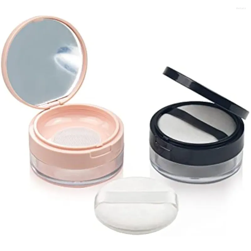 Speicherflaschen 3pcs 20g Handheld lose Pulverschachteln mit Spiegel und kosmetischen Behältern für Frauen für Frauen Mädchen Reisen Make -up -Hülle Hoilday