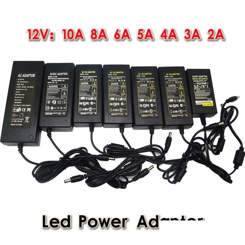 Andra kraftprodukter Partihandel Switching AC DC Supply Adapter 12V 1A 2A 3A 5A 6A 10A LED -lampan Plug 5.5 Anslutningsleverans offi DHRHI