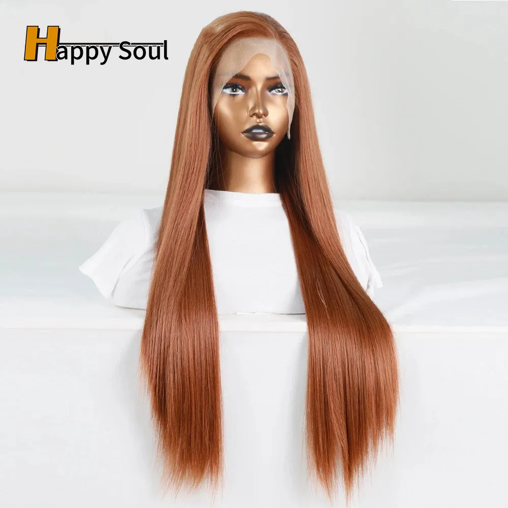 Moda 13*4 Sentetik Saç Ön Dantelli Peruk Glueless Isıl Dayanıklı Fiber Saç Doğal saç çizgisi ücretsiz ayrılık kadınlar uzun düz Kore Yüksek Sıcaklık Elyaf Saç